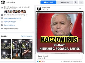 Grafika udostępniona przez Lecha Wałęsę na&nbsp;Facebooku