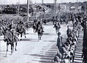 Wojska japońskie wchodzą do&nbsp;Nankinu, 1937 rok
