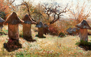 Jan Stanisławski &bdquo;Ule na&nbsp;Ukrainie&rdquo;, 1895 rok, olej/pł&oacute;tno; 19 x 29 cm, Muzeum Narodowe w&nbsp;Krakowie