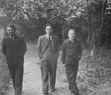 Polscy kryptolodzy, od&nbsp;lewej: Henryk Zygalski, Jerzy R&oacute;życki, Marian Rejewski, Francja 1939&minus;1942, PAP