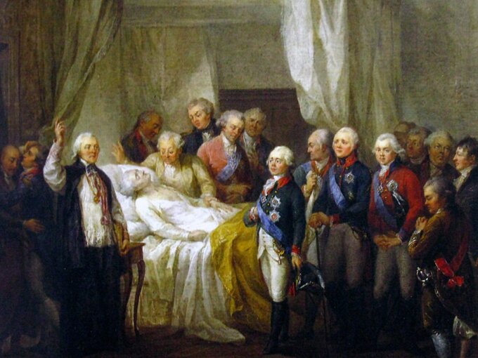 Śmierć Stanisława Augusta Poniatowskiego, obraz pędzla Marcello Bacciarellego