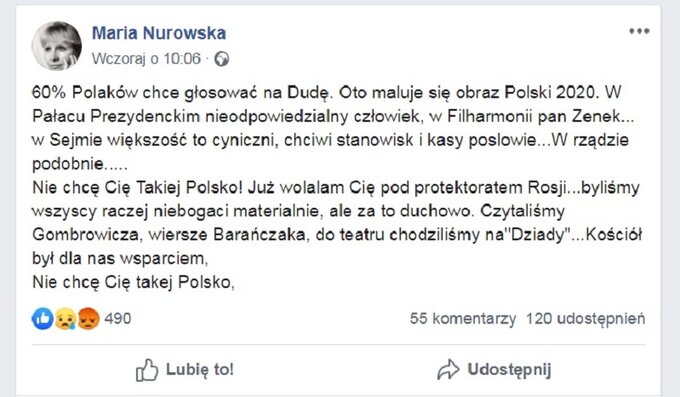 Wpis Marii Nurowskiej