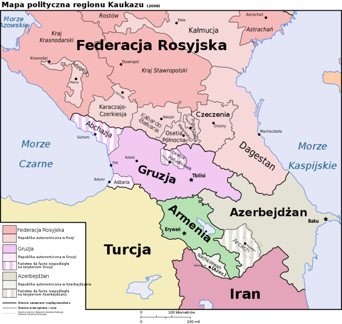 Kaukaz - mapa
