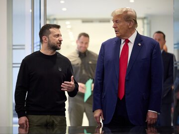 Wołodymyr Zełenski i&nbsp;Donald Trump