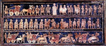 Sztandar z&nbsp;Ur (Sumer). Strona ukazująca wyprawę wojenną