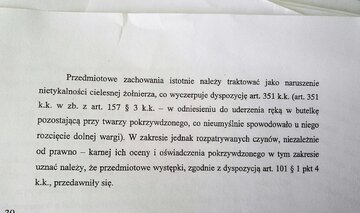 Fragmenty z&nbsp;uzasadnienia Okręgowej Prokuratury Wojskowej w&nbsp;Poznaniu ws umorzenia niekt&oacute;rych z&nbsp;postępowań dotyczących sędziego Piotra Raczkowskiego