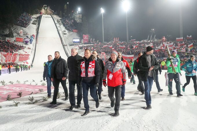 Para prezydencjka na konkursie Pucharu Świata w skokakach narciarskich w Zakopanem