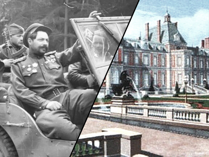 Armia Czerwona na&nbsp;terenie Polski, 1945&nbsp;r.  /  Zniszczony przez Sowiet&oacute;w pałac w&nbsp;Świerklańcu