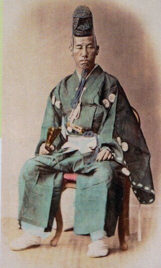 Yoshinobu Tokugawa w&nbsp;tradycyjnym stroju (1865)