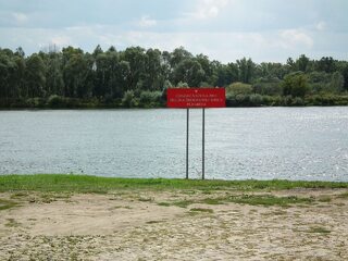 Domniemane miejsce przeprawy po moście łyżwowym w okolicach Czerwińska