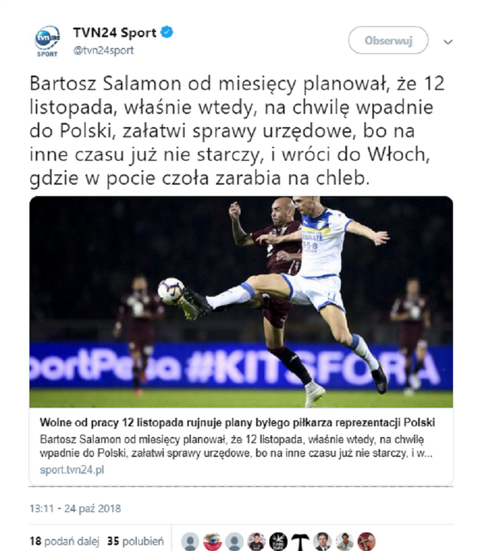 TVN24 o Bartoszu Salamonie