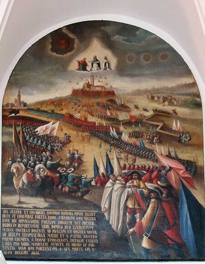 Oblężenie Jasnej Góry, obraz z pracowni klasztornej