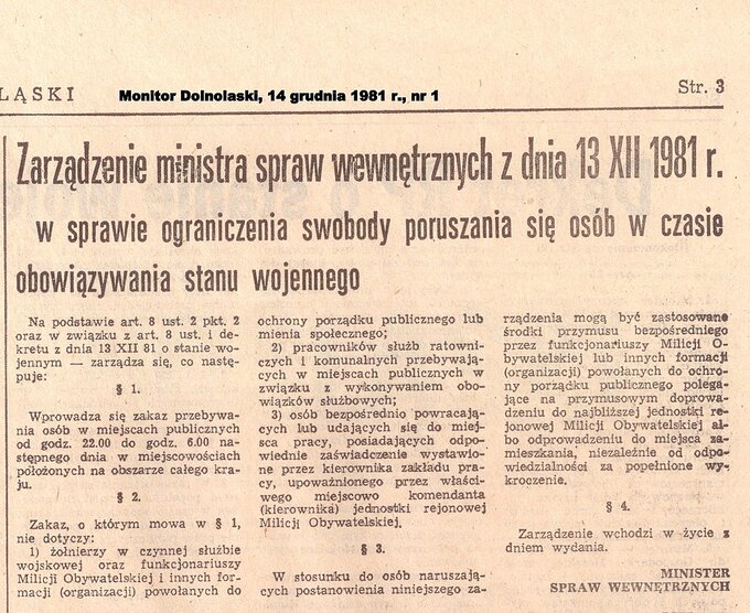 Zarządzenie ministra spraw wewnętrznych z&nbsp;13.12.1981&nbsp;r. w&nbsp;sprawie godziny milicyjnej
