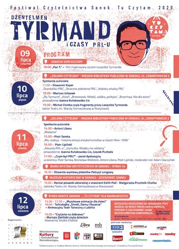 Program Festiwalu Czytelnictwa Sanok. Tu Czytam. 2020 &ndash; Dżentelmen Tyrmand i&nbsp;czasy PRL-u