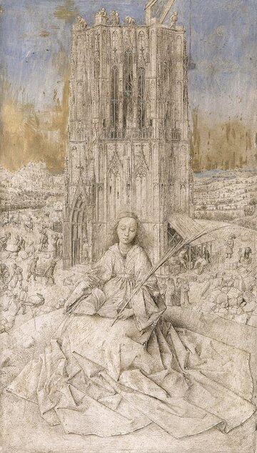 Święta Barbara &ndash; rysunek Jana van Eycka