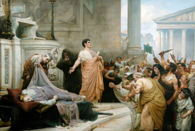 George Edward Robertson, Marek Antoniusz wygłasza orację podczas pogrzebu Juliusza Cezara