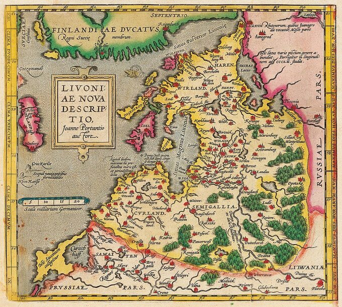 Mapa Inflant w 1573