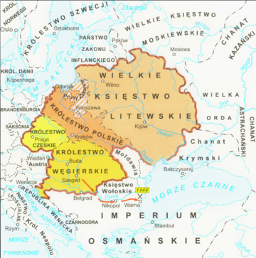 Ziemie pod&nbsp;władaniem Jagiellon&oacute;w, XVI wiek
