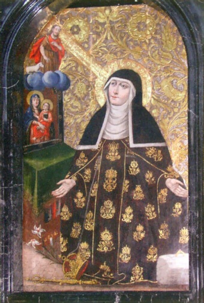 Wizerunek św. Kingi na obrazie w klasztorze klarysek w Starym Sączu