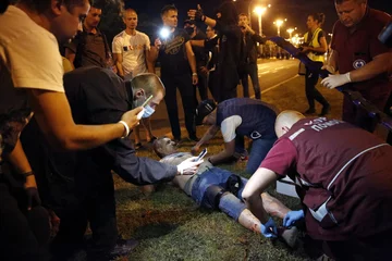 Ranni podczas walk z milicją w Mińsku 