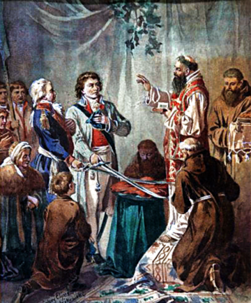 Walery Eljasz Radzikowski, Poświęcenie szabel w&nbsp;domku loretańskim