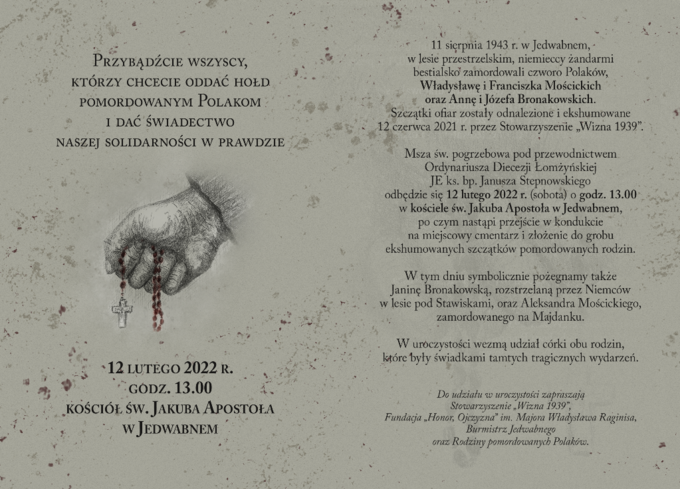 Jedwabne, uroczystość pochówku Polaków zamordowanych przez Niemców