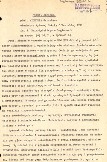 Jarosław Michoń -&nbsp;dokumenty