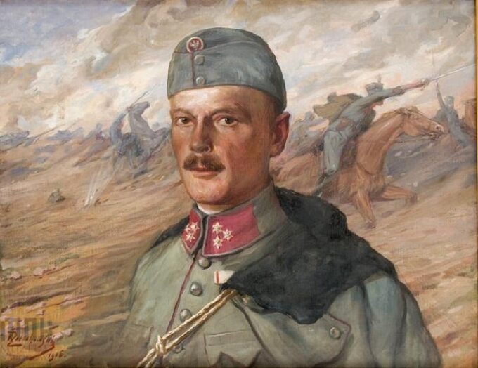 Portret rotmistrza Zbigniewa Dunin-Wąsowicza. Autor: Kasper Żelechowski. 1916 r.