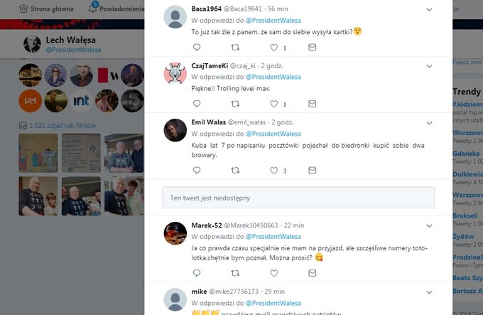 Komentarze pod wpisem Lech Wałęsy