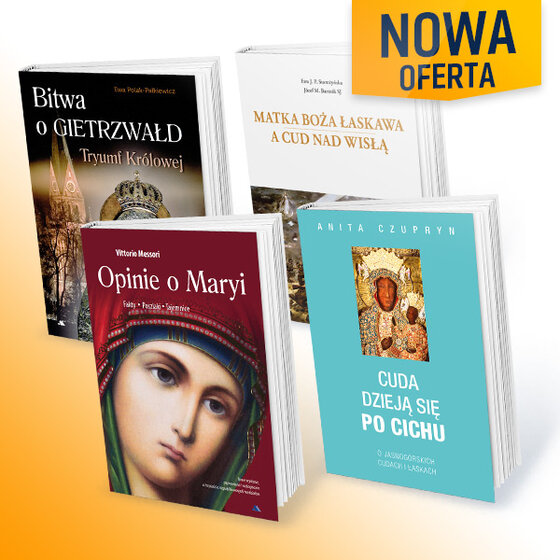 „Maryja –fakty, tajemnice, cuda, rola dla świata” – Roczny pakiet subskrypcji tygodnika Do Rzeczy + Historia Do Rzeczy „Opinie o Maryi. Fakty, poszlaki, tajemnice”, „Cuda dzieją się po cichu”, „Matka Boża Łaskawa a Cud nad Wisłą”, „Bitwa o Gietrzwałd. Tryumf Królowej”.