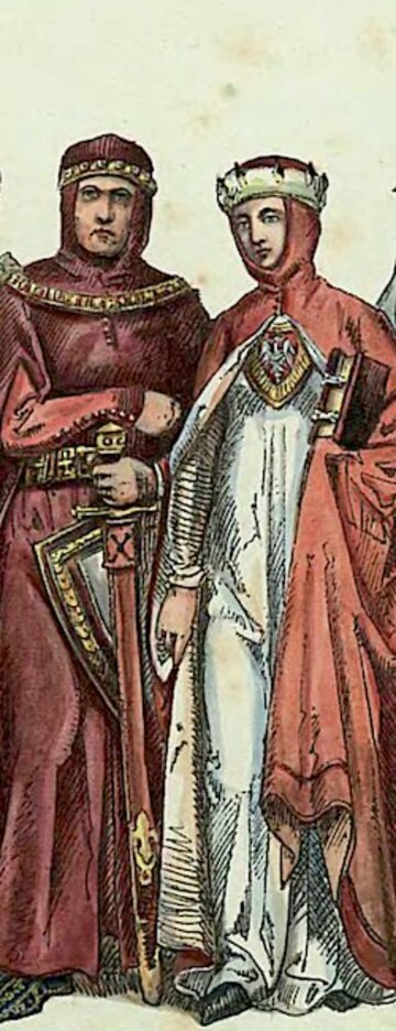 Konrad Mazowiecki i Agafia z "Ubior&oacute;w" J. Matejki