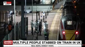 Miniatura: Atak nożem w pociągu do Londynu, wielu...