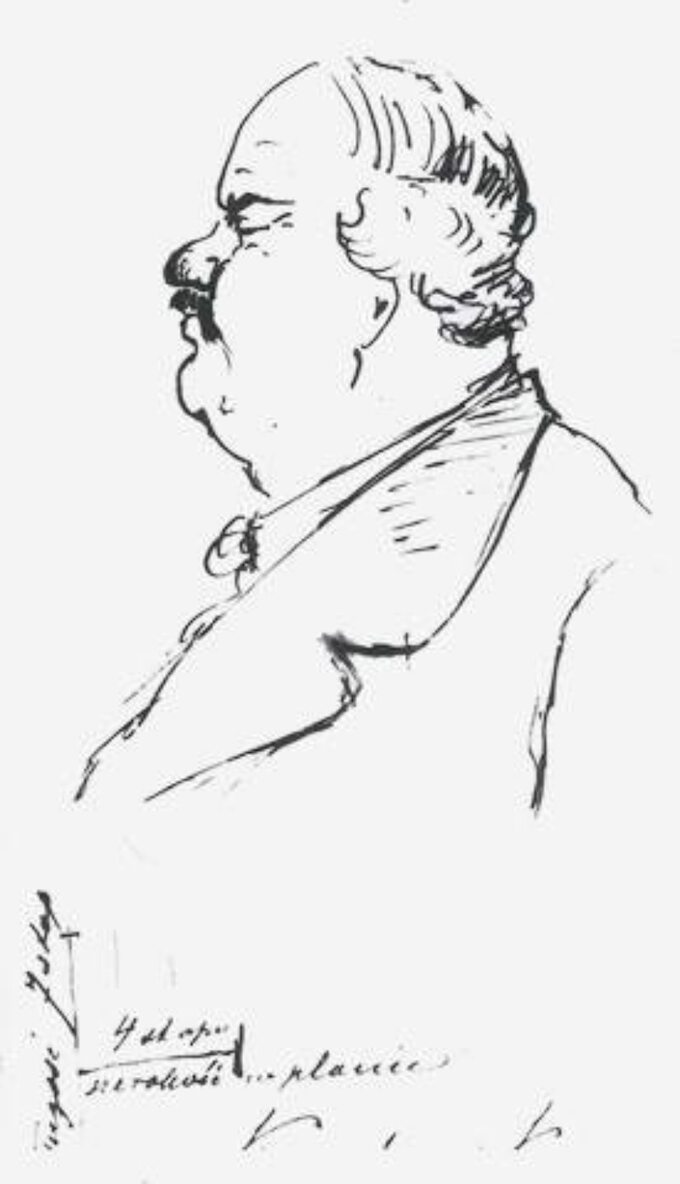 Rudolf Korwin Piotrowski na rysunku Sienkiewicza - Encyklopedia Staropolska podług autorów różnych