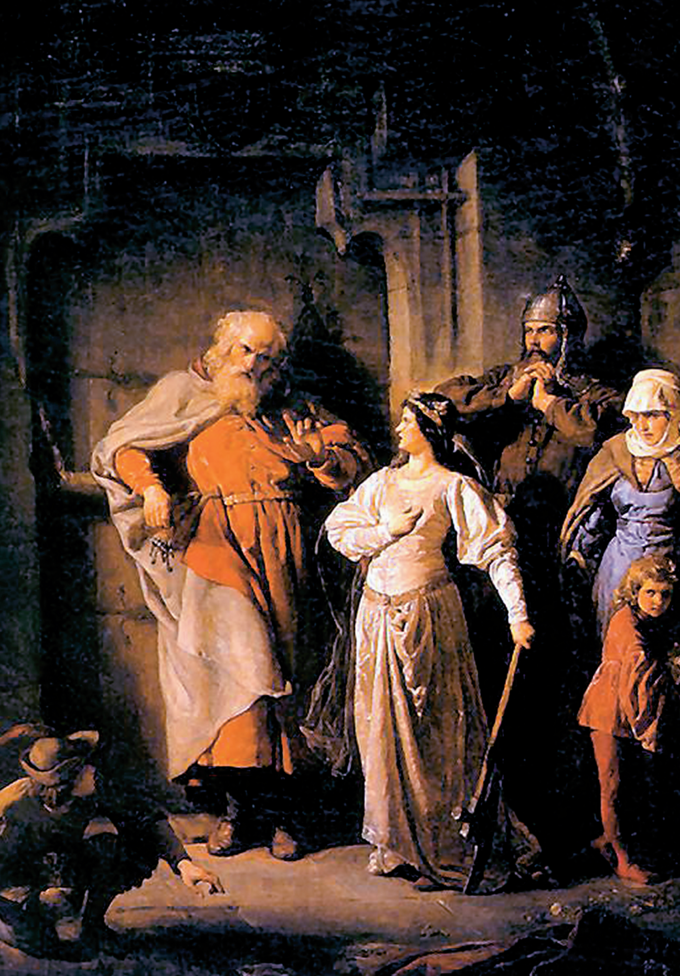 Wojciech Gerson „Królowa Jadwiga i Dymitr z Goraja”, 1869 r., olej/płótno; 95 x 68 cm