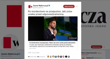 Zrzut ekranu z konta "Gazety Wyborczej" na Twitterze 