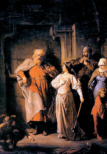 Wojciech Gerson &bdquo;Kr&oacute;lowa Jadwiga i&nbsp;Dymitr z&nbsp;Goraja&rdquo;, 1869&nbsp;r., olej/pł&oacute;tno; 95 x 68 cm
