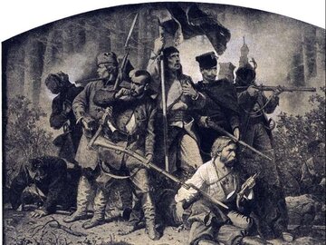 Artur Grottger, Bitwa, grafika z&nbsp;cyklu Polonia 1863.