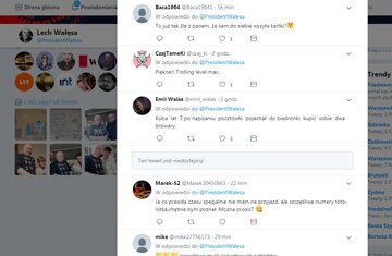 Komentarze pod&nbsp;wpisem Lech Wałęsy