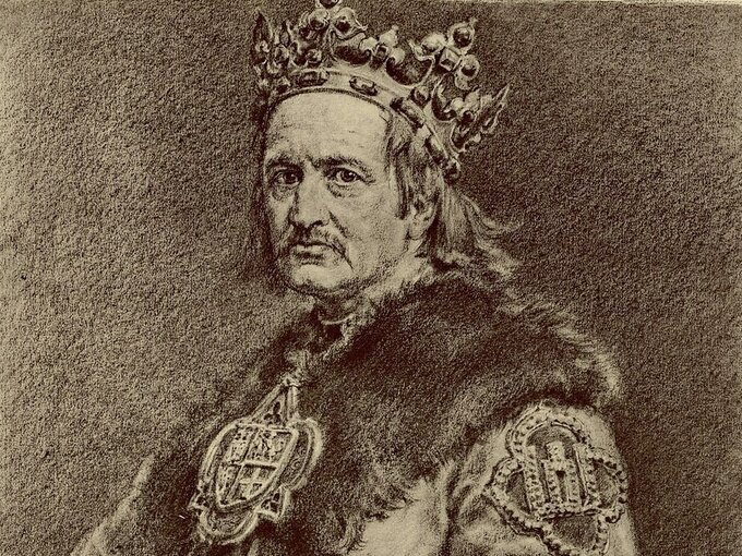 Wyobrażenie Władysława Jagiełły. Rys. Jan Matejko (XIX w.)