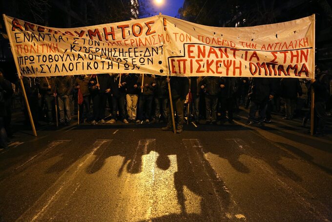 Zamieszki podczas wizyty Obamy w Atenach