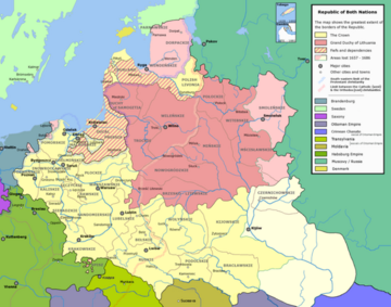 Rzeczpospolita Obojga Narod&oacute;w, około 1655 rok