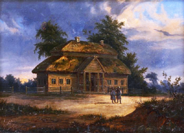 Dw&oacute;r Ludwika Tadeusza Kościuszki na&nbsp;obrazie Alberta Żametta, 1847&nbsp;r.