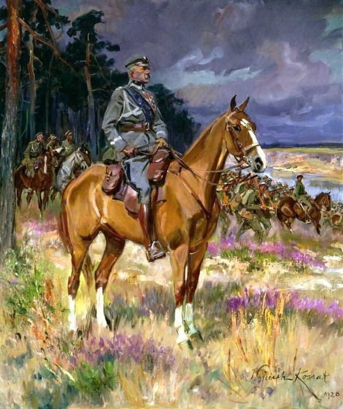 Józef Piłsudski na Kasztance, mal. Wojciech Kossak
