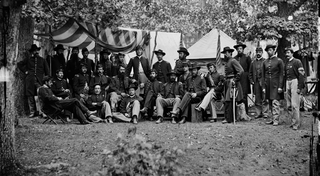 Oficerowie 93 nowojorskiego pułku piechoty w&nbsp;Bealeton w&nbsp;stanie Wirginia, w&nbsp;czasie wojny secesyjnej