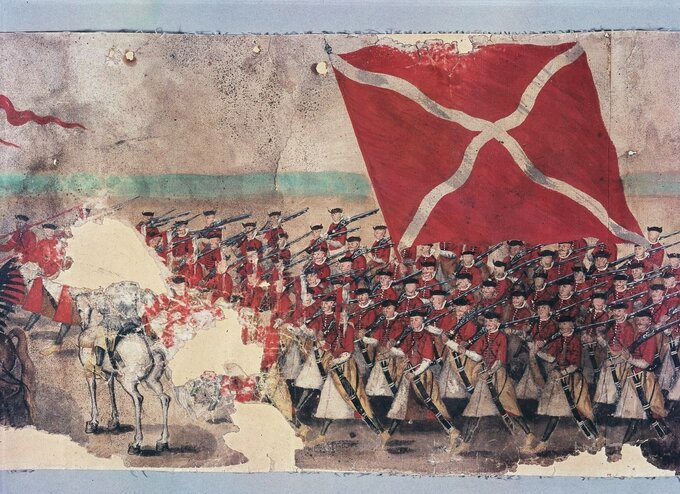 Oddział piechoty polskiej wyobrażony na&nbsp;rolce sztokholmskiej