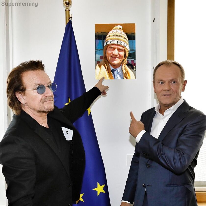Memy ze spotkania Bono-Tusk 