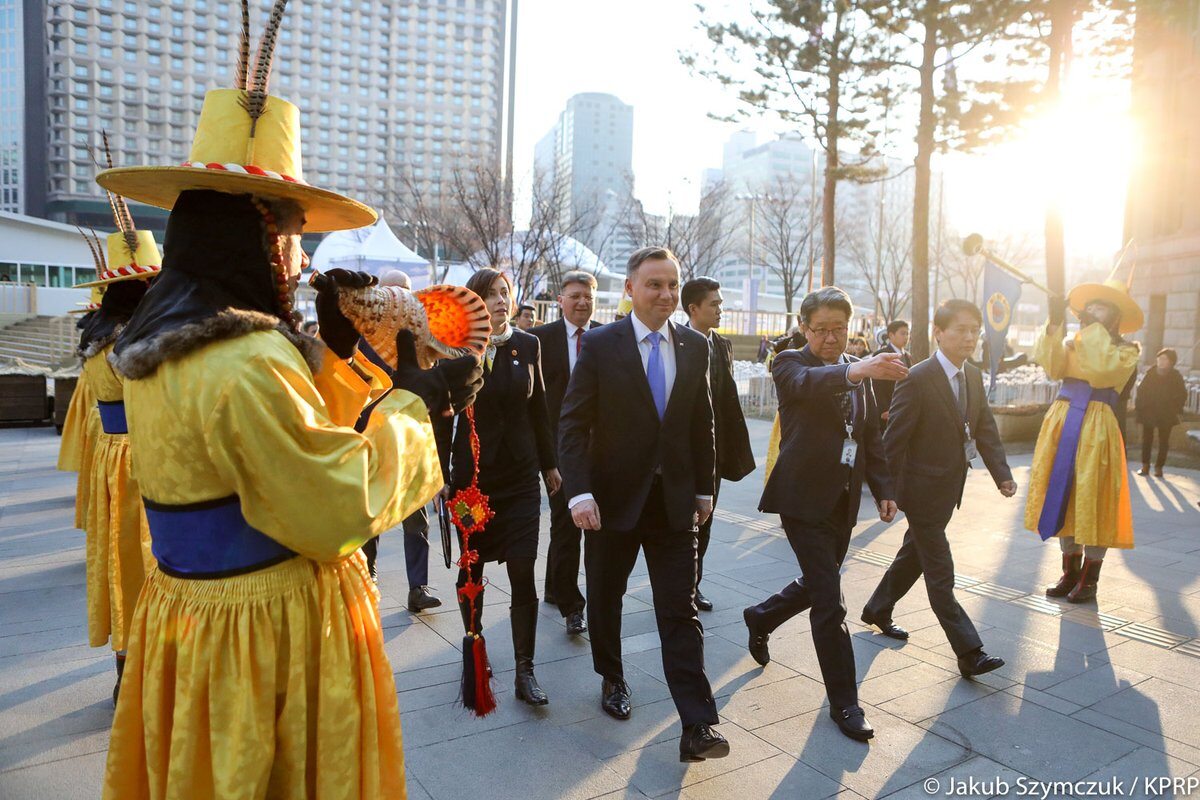 Spotkanie Prezydenta Andrzeja Dudy z Burmistrzem Seulu Park Won-soonem. 