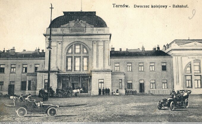 Dworzec w Tarnowie, około 1905-1910 rok