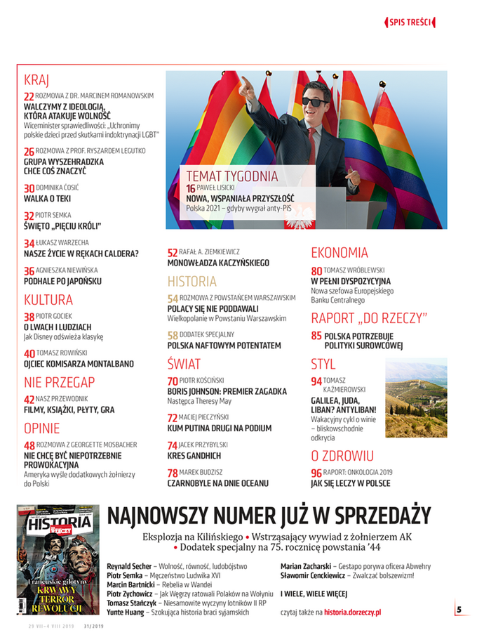 Spis treści tygodnik "Do Rzeczy" nr 31