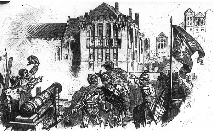 Polacy oblegają Malbork w 1410 roku. Autor ryciny: August Heinrich Ferdinand Tegetmeyer (1844-1912)